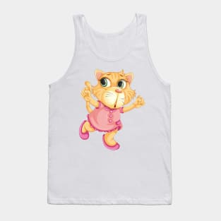 Cute cat dressed in a frock Tank Top